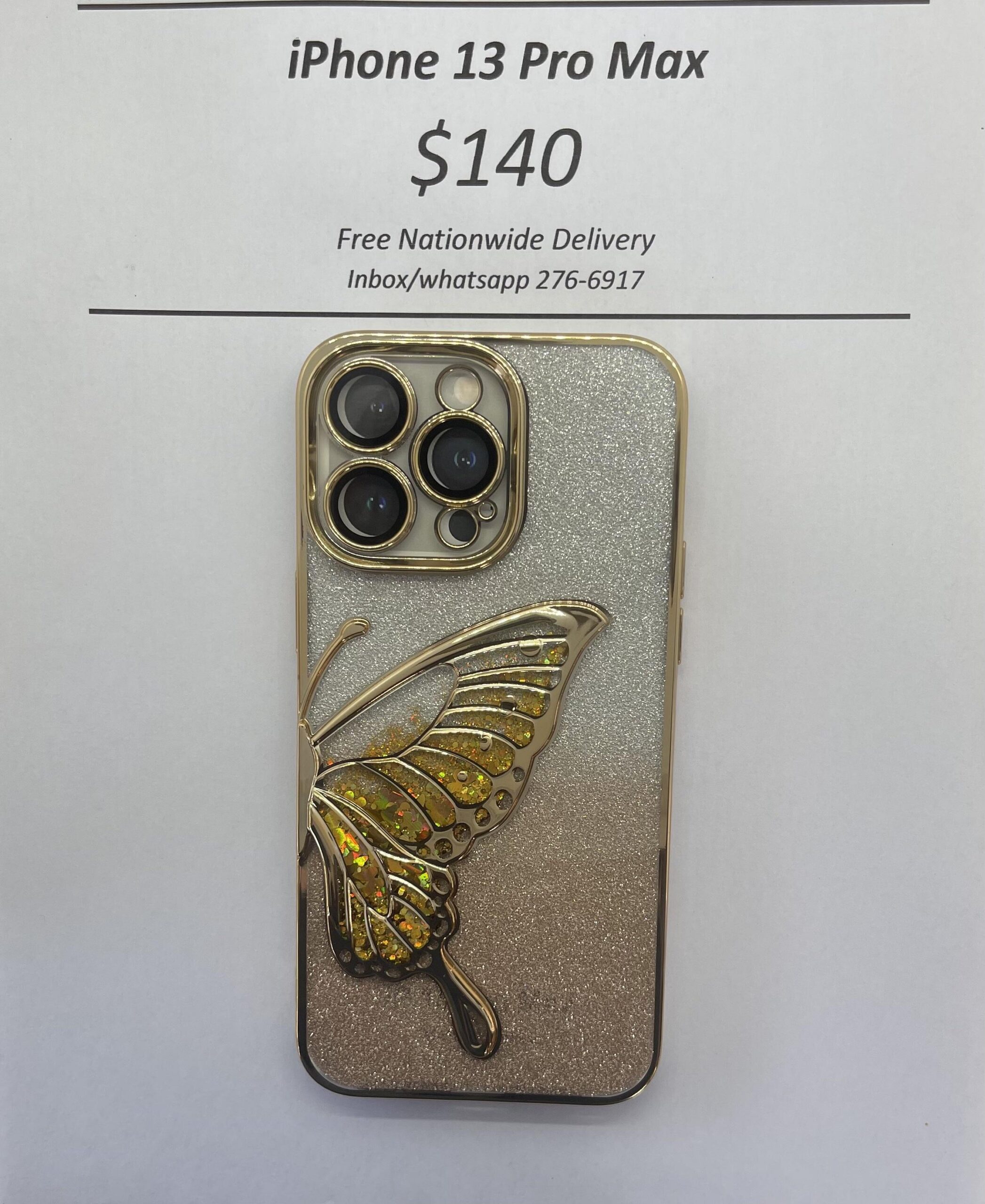 iPhone 13 Pro Max Glitter Butterfly case