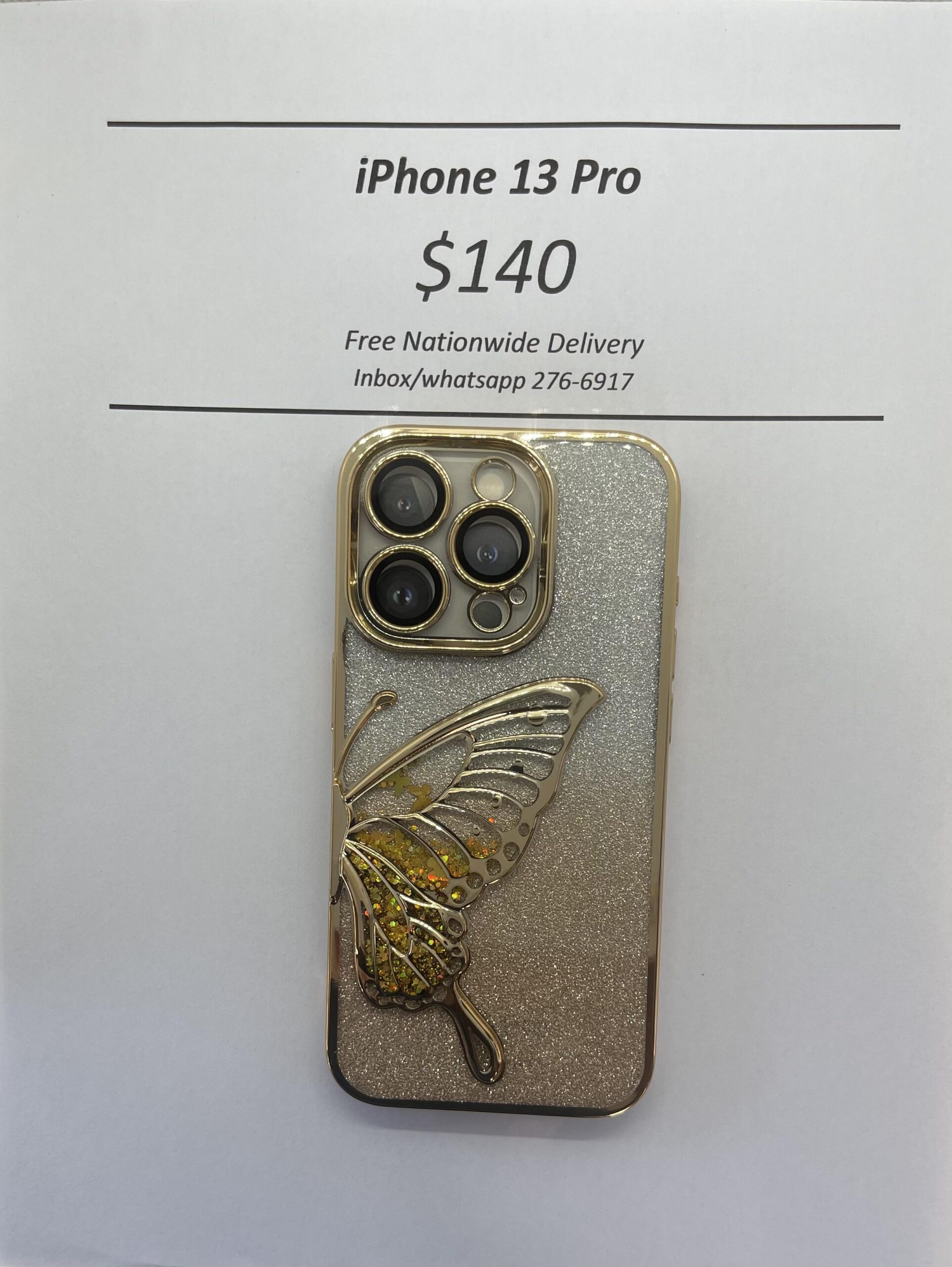 iPhone 13 Pro Glitter Butterfly case