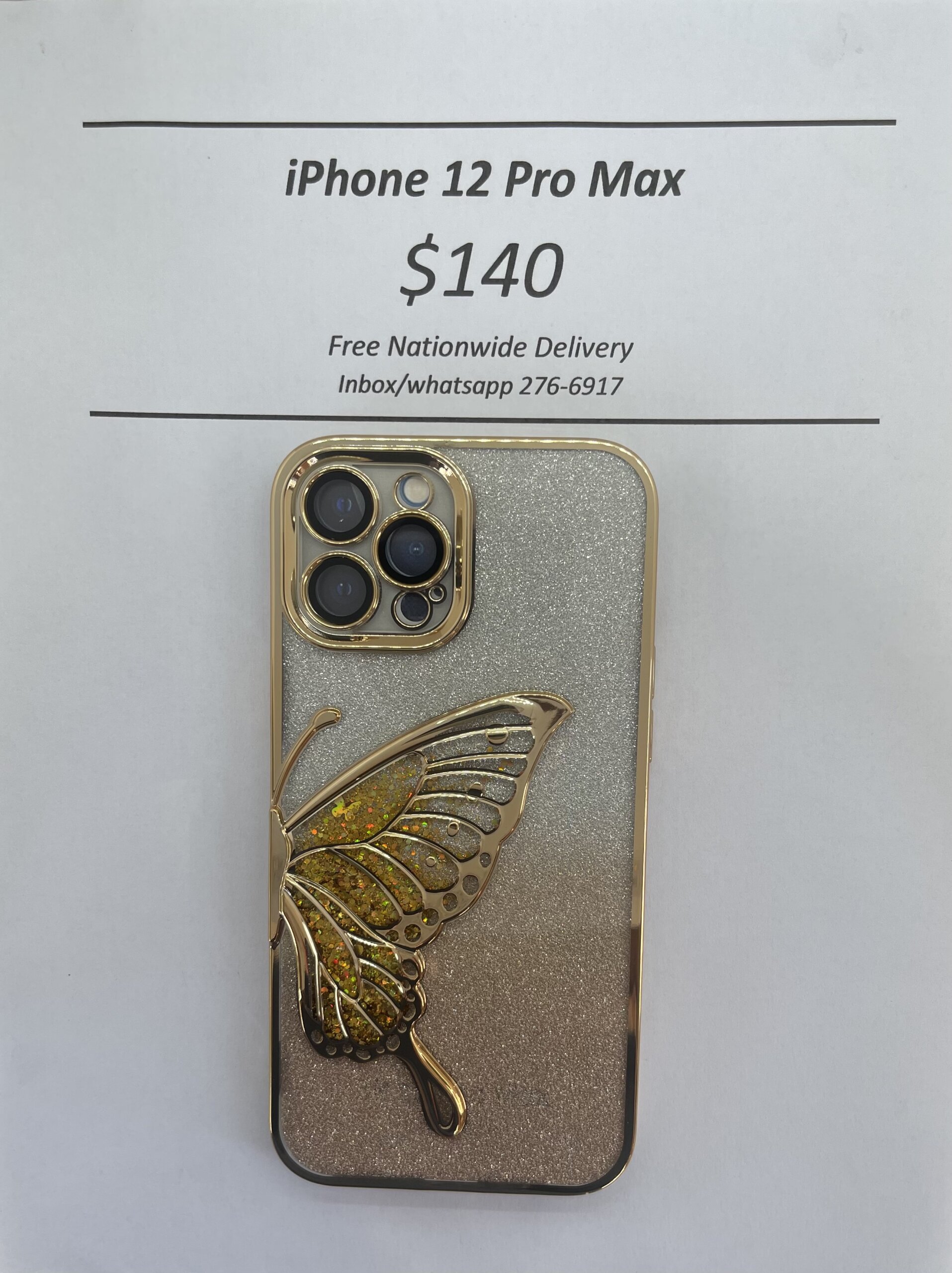 iPhone 12 Pro Max Glitter Butterfly case