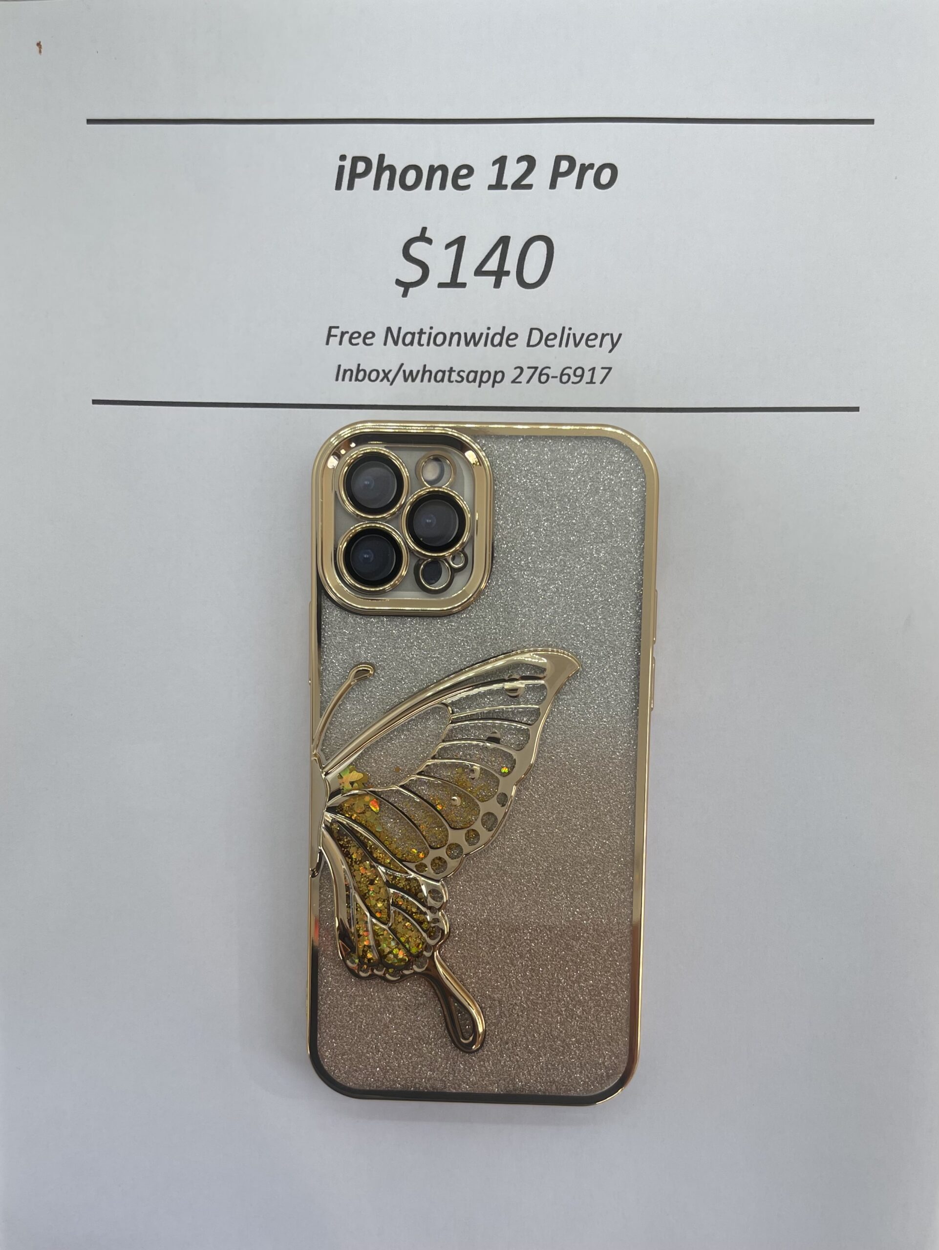 iPhone 12 Pro Glitter Butterfly case