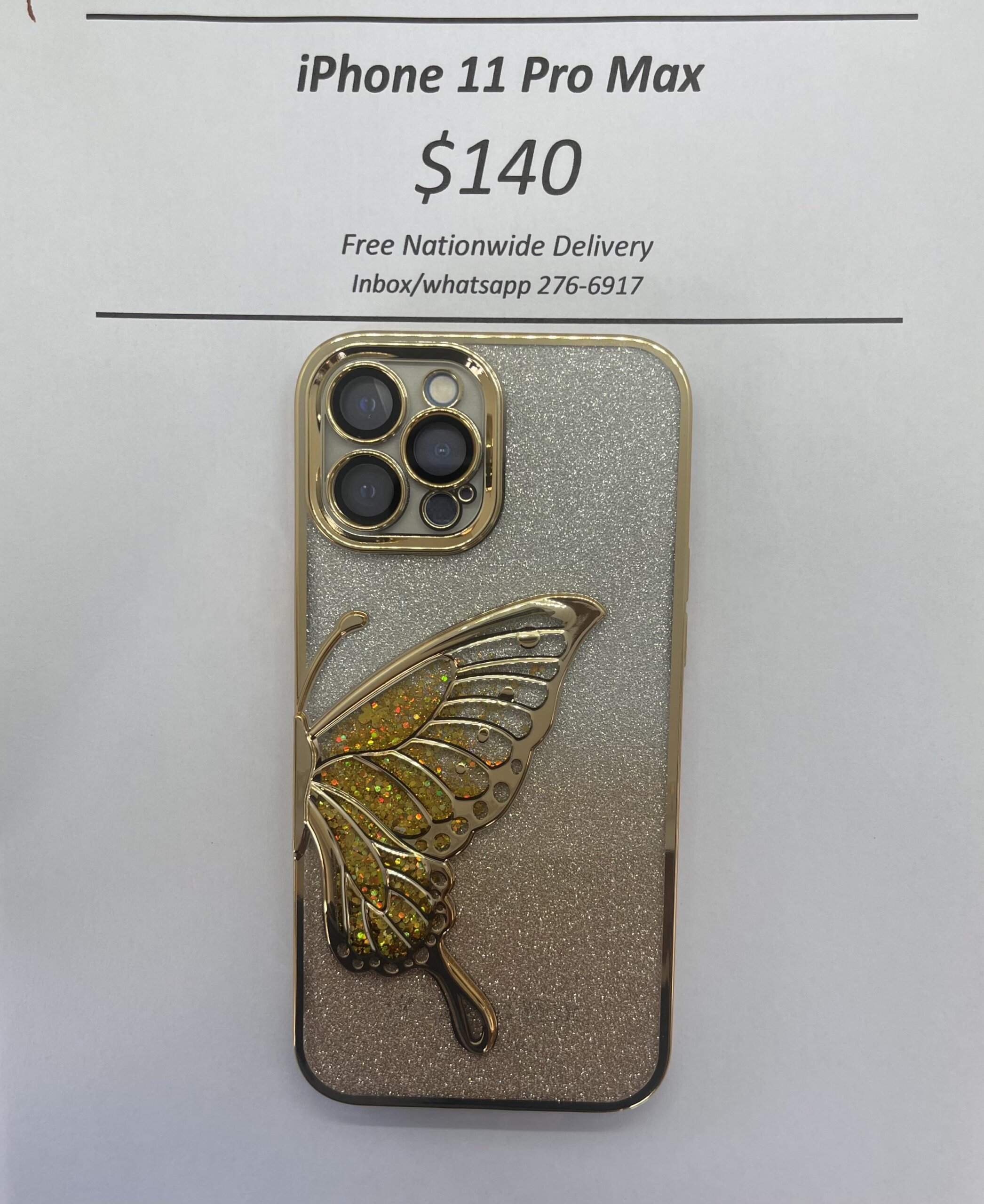 iPhone 11 Pro Max Glitter Butterfly case
