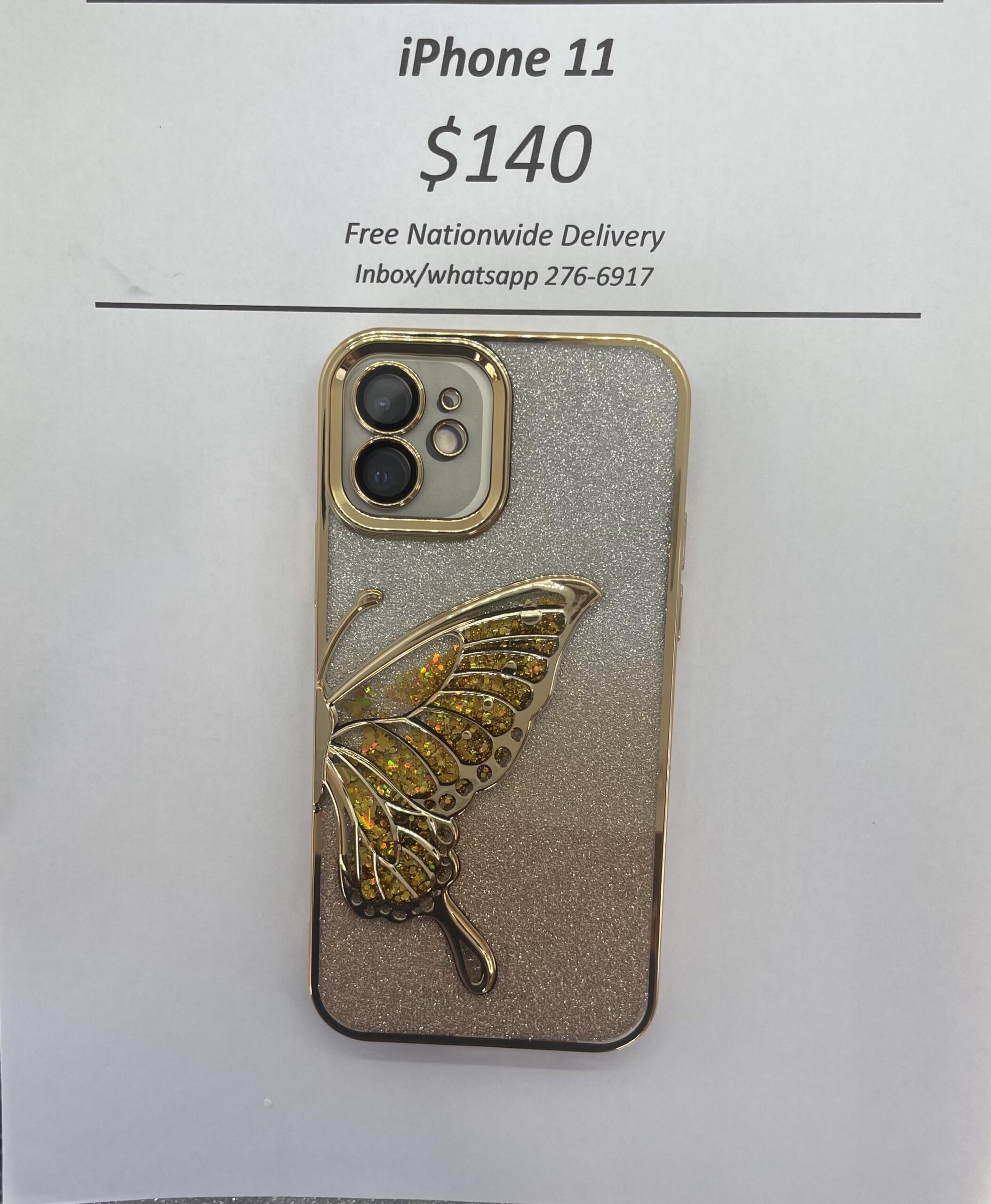 iPhone 11 Glitter Butterfly case