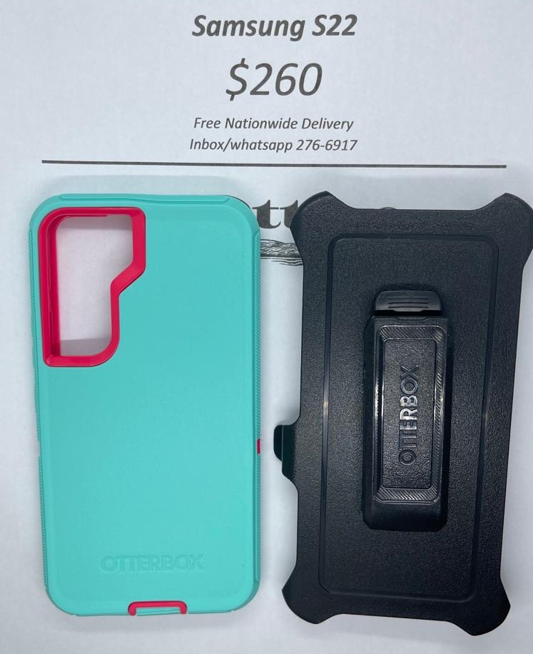 S22 Otterbox-Defender Green and Pink
