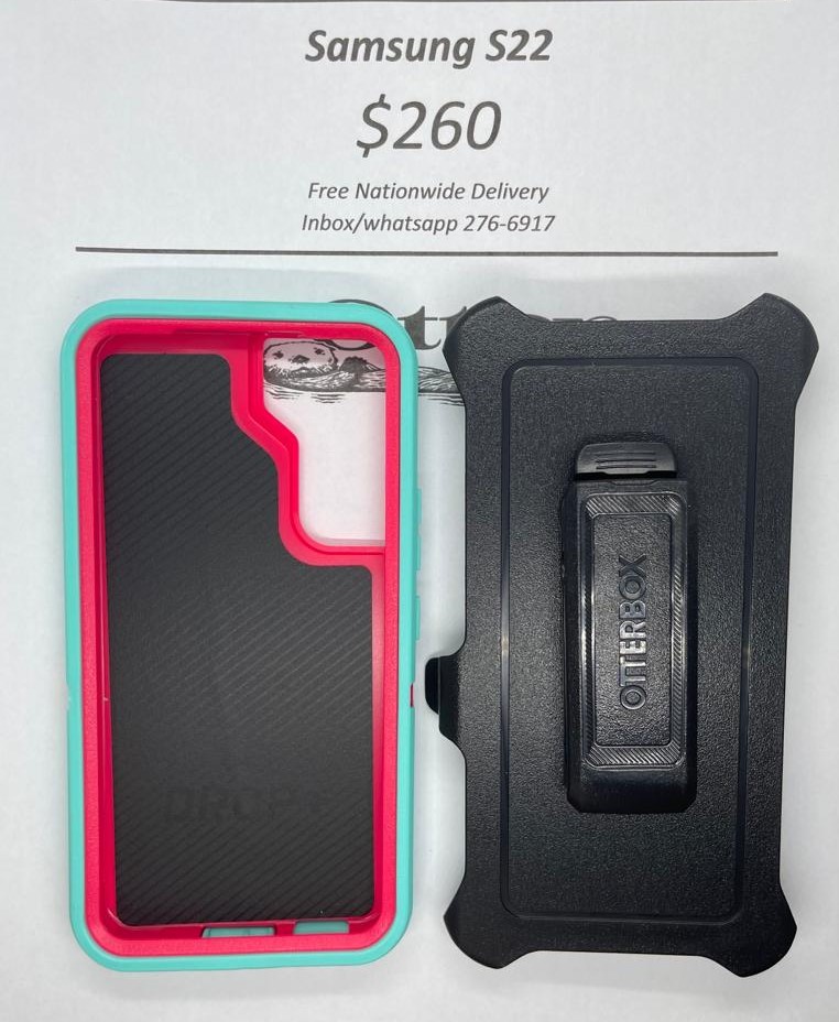 S22 Otterbox-Defender Green and Pink