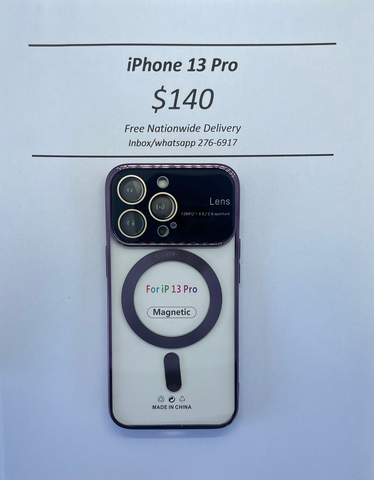 iPhone 13 Pro Purple Wireless Charging Magnetic Case