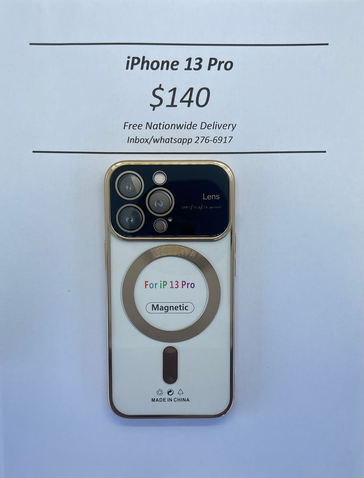 iPhone 13 Pro Gold Wireless Charging Magnetic Case