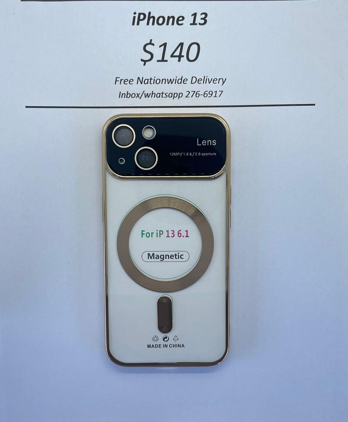 iPhone 13 Gold Wireless Charging Magnetic Case