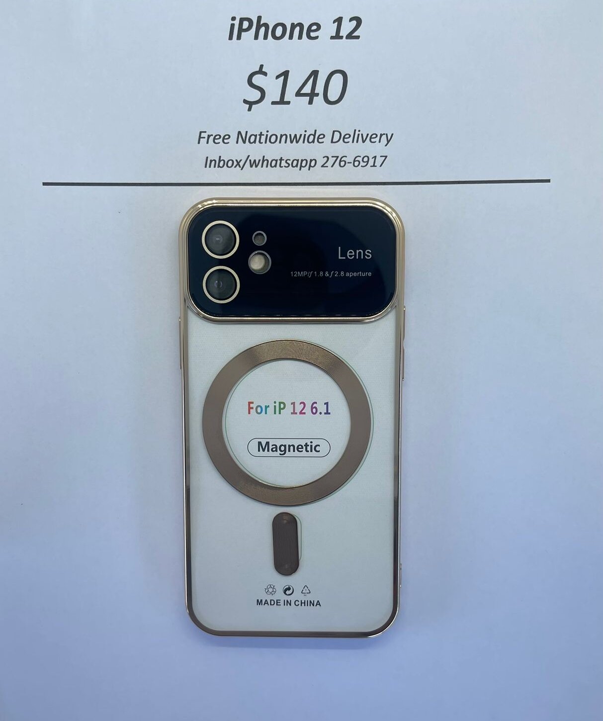 iPhone 12 Gold Wireless Charging Magnetic Case