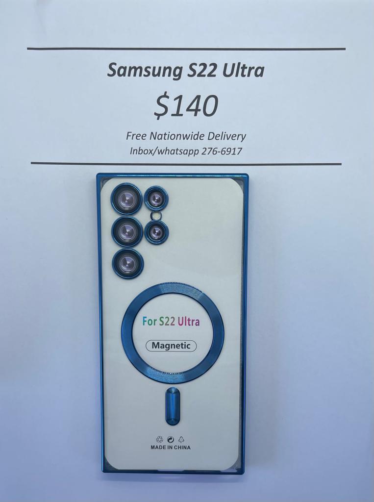 S22 Ultra Blue Wireless Charging Magnetic Case