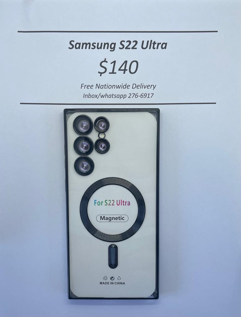 S22 Ultra Black Wireless Charging Magnetic Case