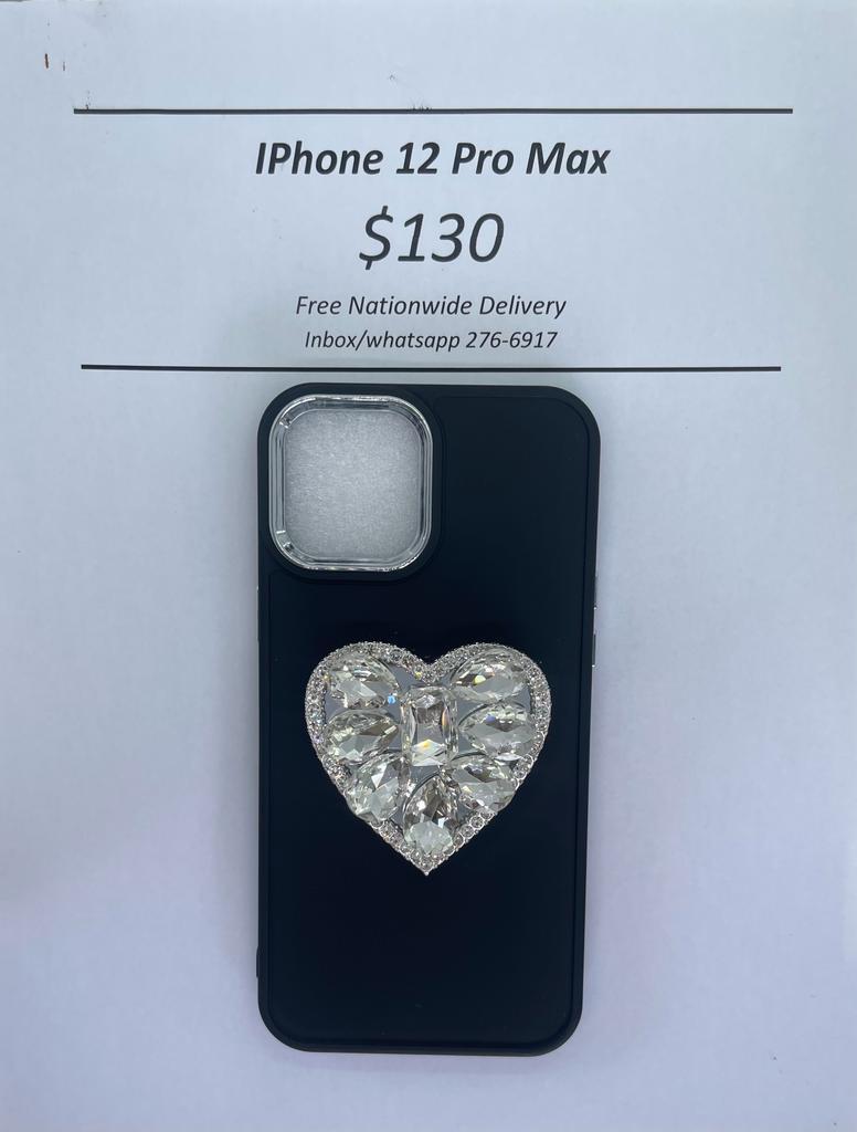 iPhone 12 Pro Max Black with Diamond Heart