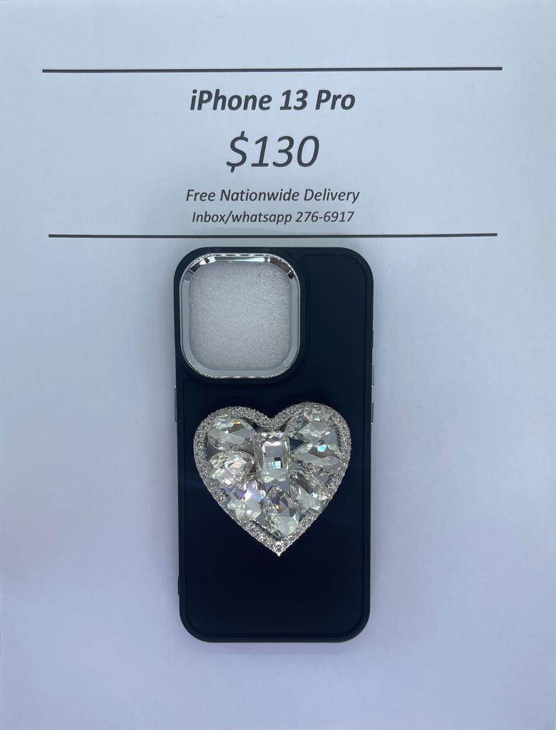 iPhone 13 Pro Black with Diamond Heart
