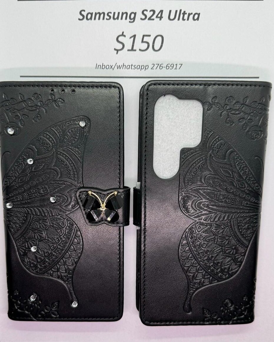 S24 Ultra Black Butterfly Wallet