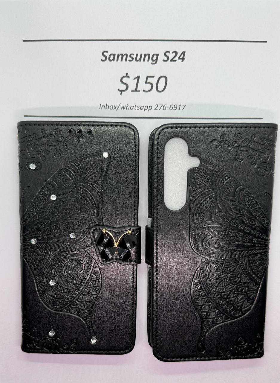 S24 Black Butterfly Wallet