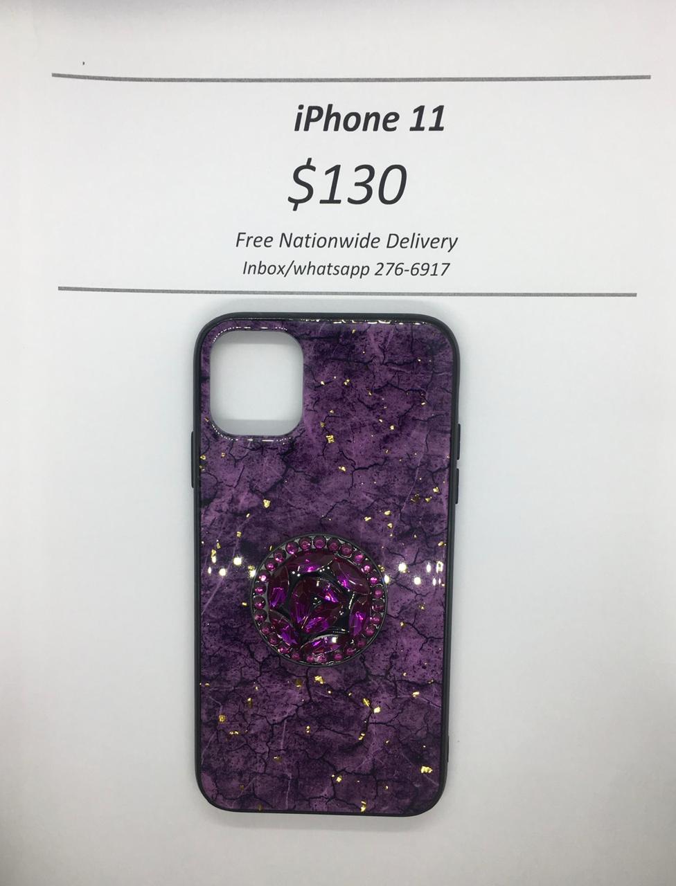iPhone 11 Purple Marble with Pop Socket