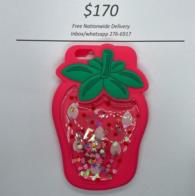 iPhone SE Strawberry Liquid Glitter