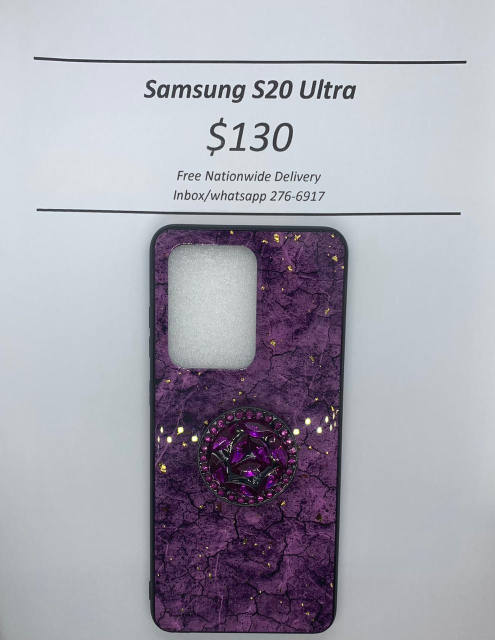 S20 Ultra Purple Marble with Pop Socket