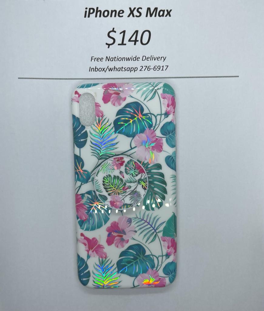 iPhone XS Max White Floral with Pop Socket