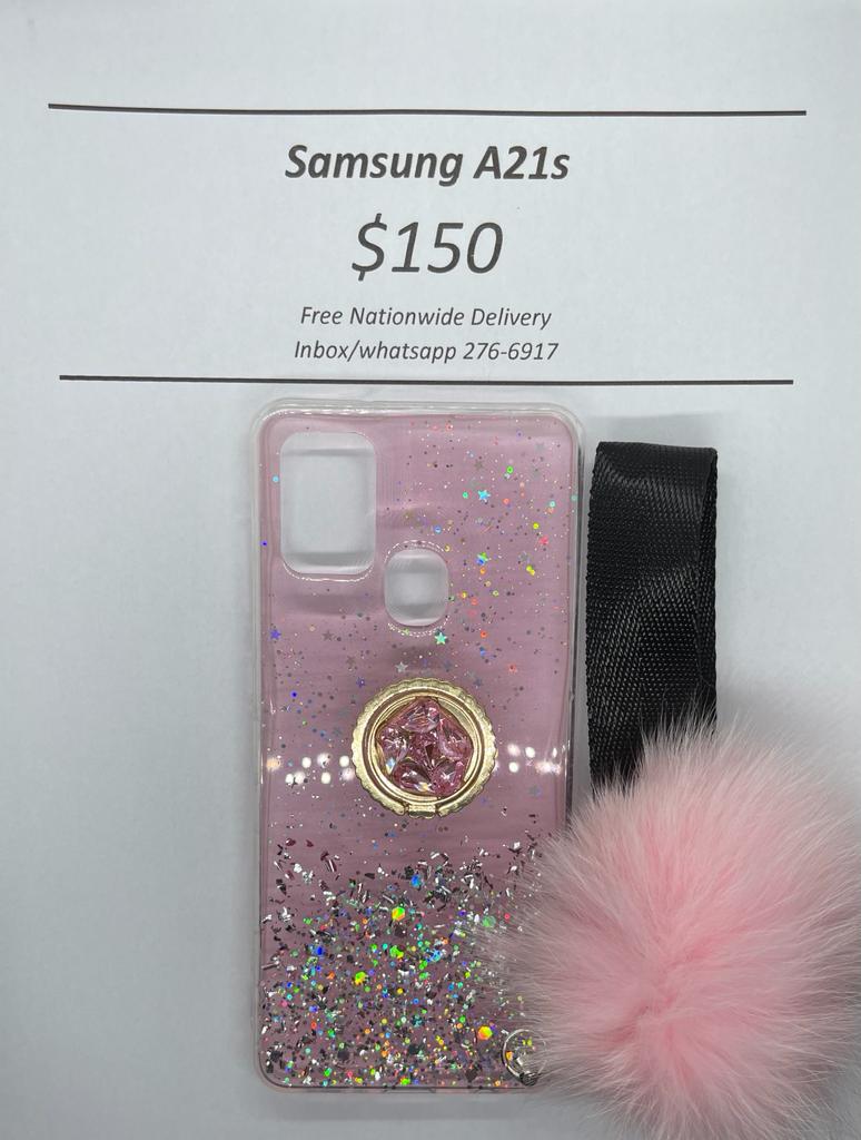 A21S Pink pom-pom with Pop Ring