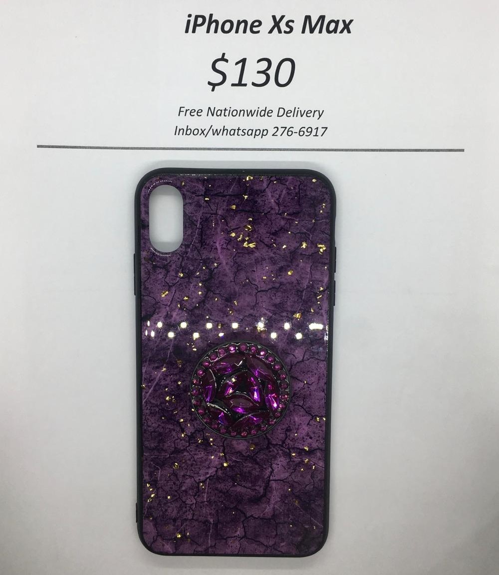 iPhone XS Max Purple Marble with Pop Socket