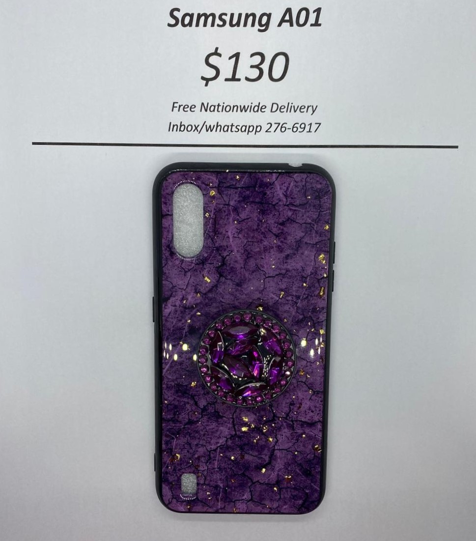 A01 Purple Marble with Pop Socket