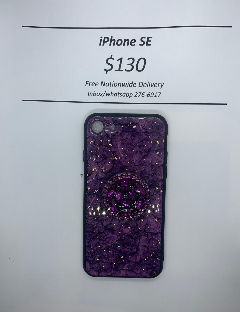 iPhone SE Purple Marble with Pop Socket