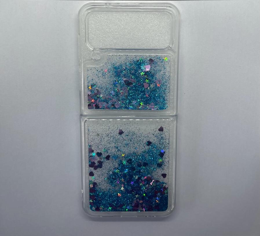 Z Flip 3 Blue Liquid Glitter