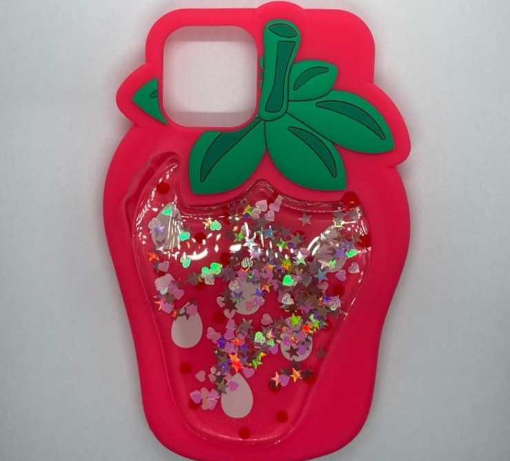 iPhone 12 Pro Max Strawberry Liquid Glitter