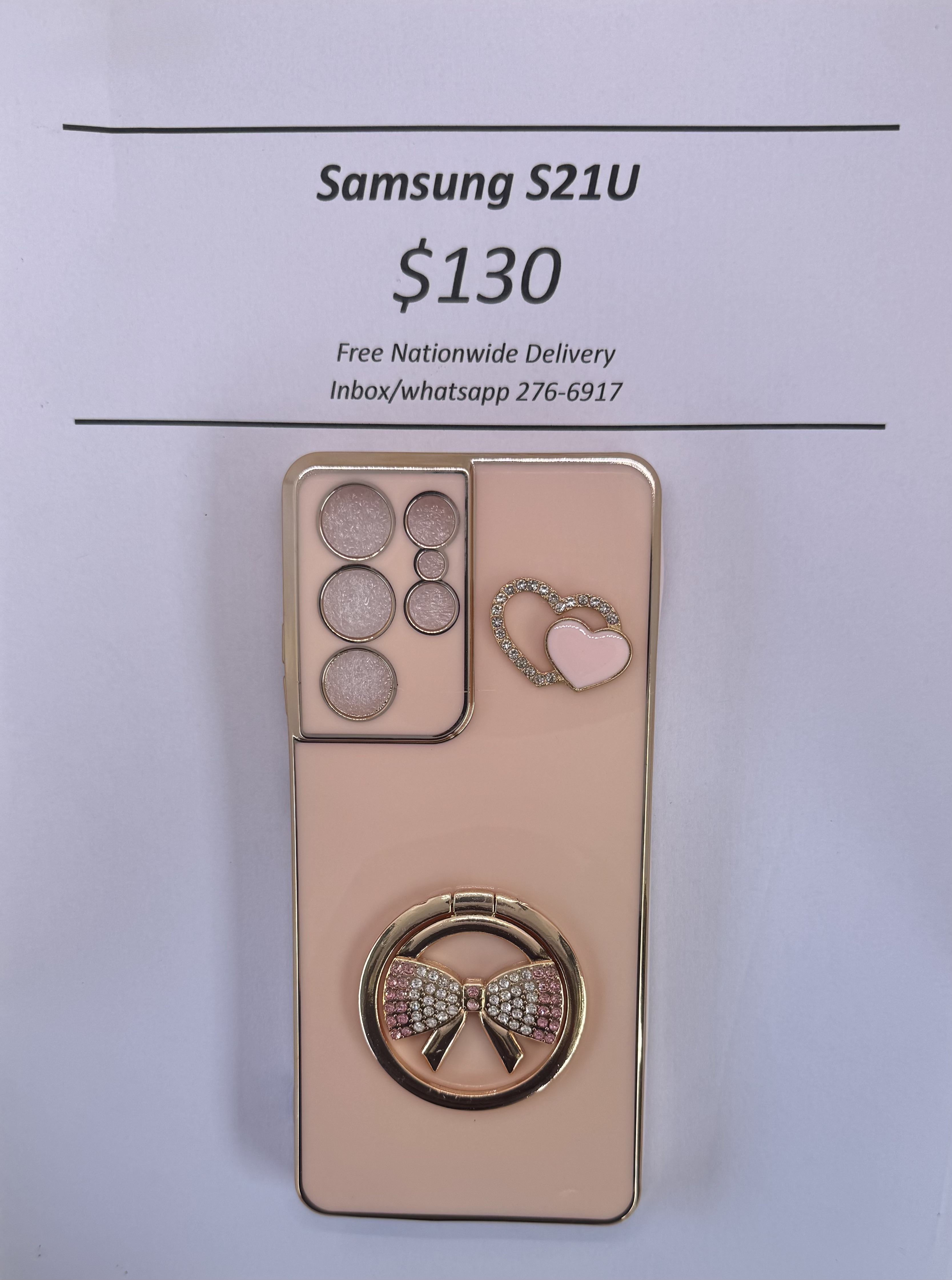 S21 Ultra Cream Bow Case