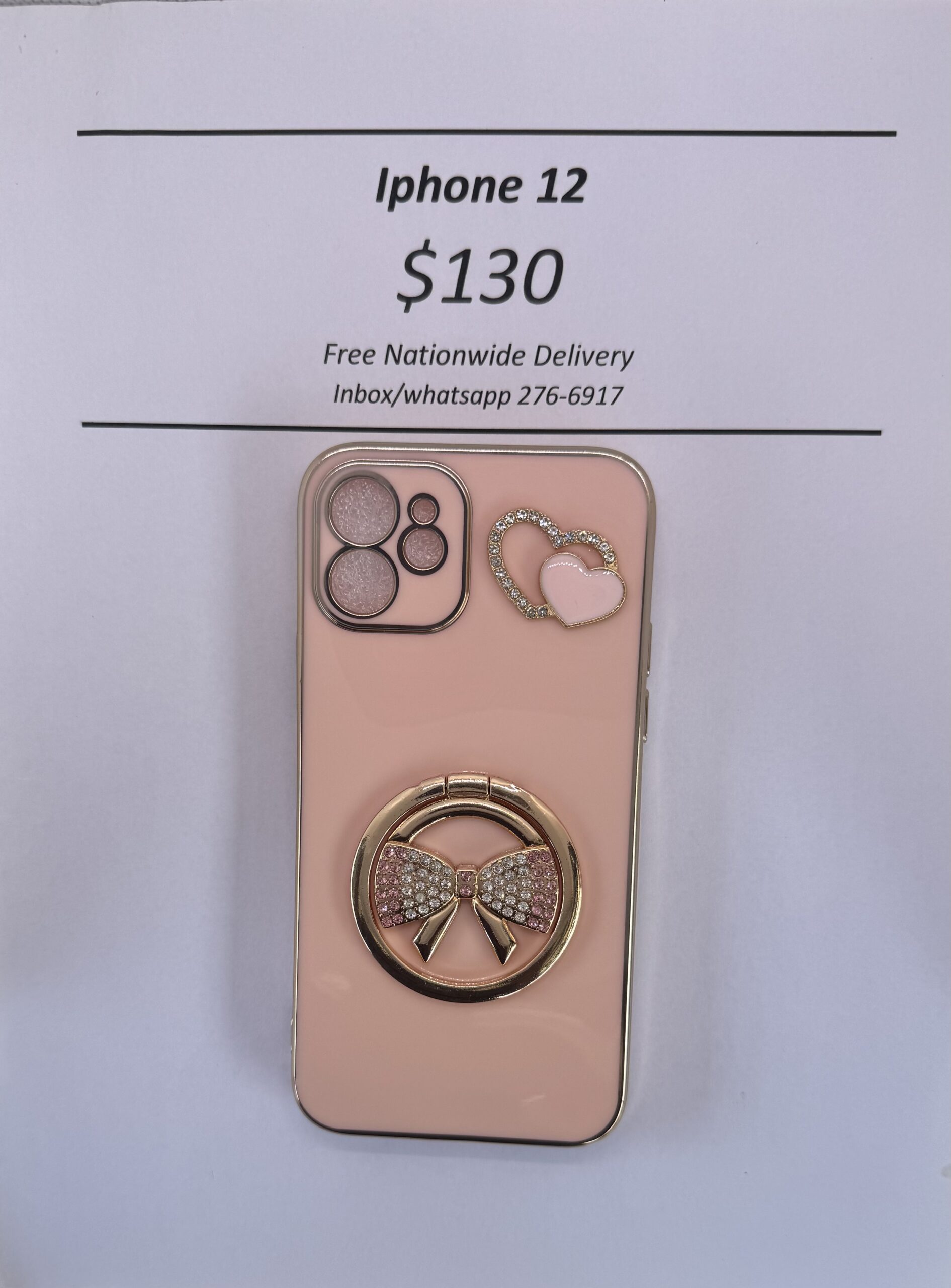 iPhone 12 Cream Bow Case