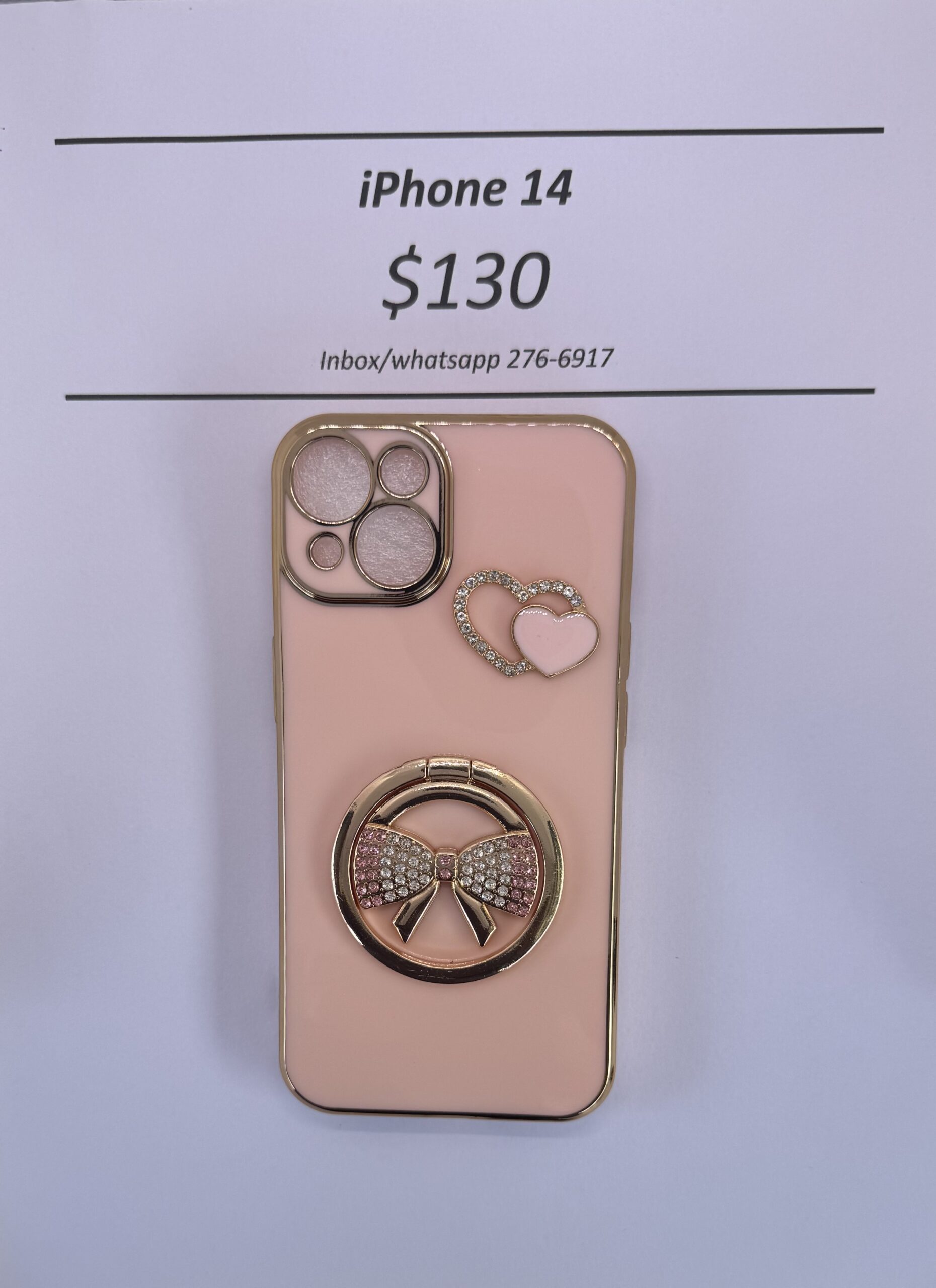 iPhone 14 Cream Bow Case