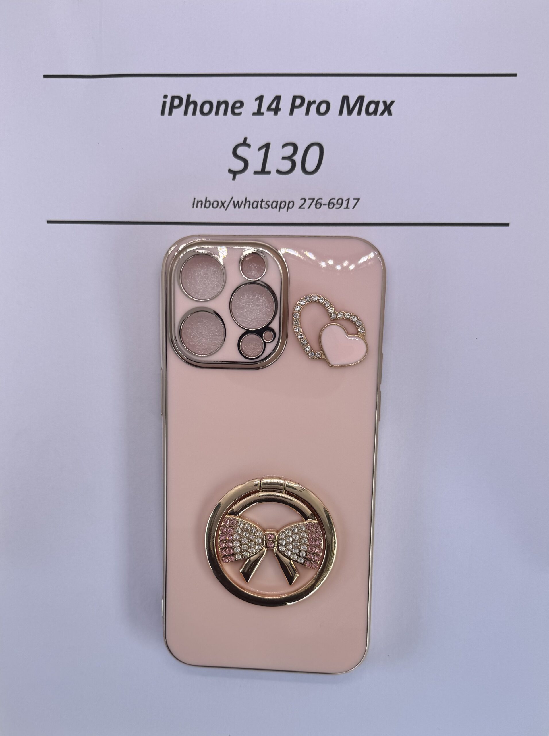 iPhone 14 Pro Max Cream Bow Case