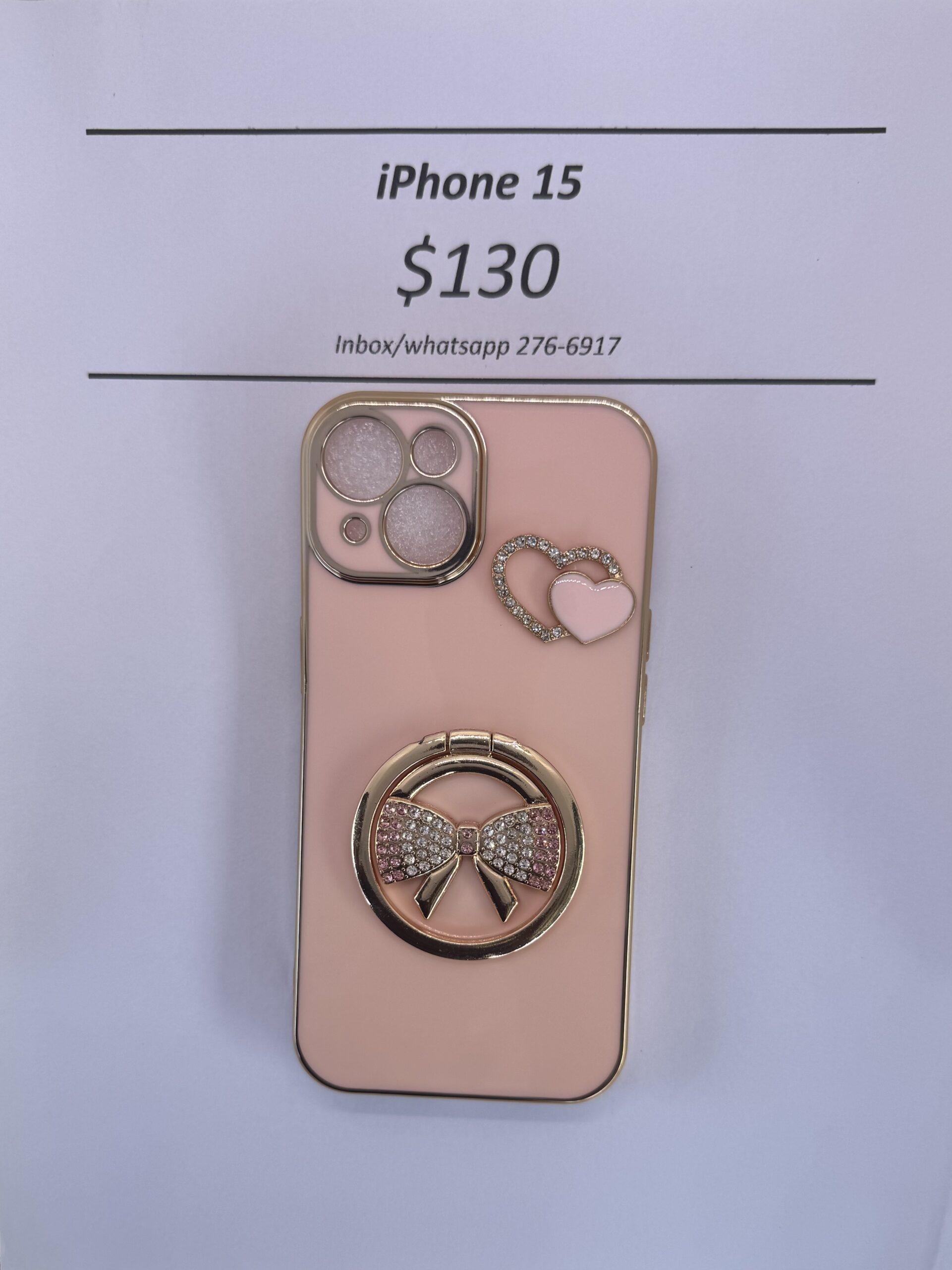 iPhone 15 Cream Bow Case