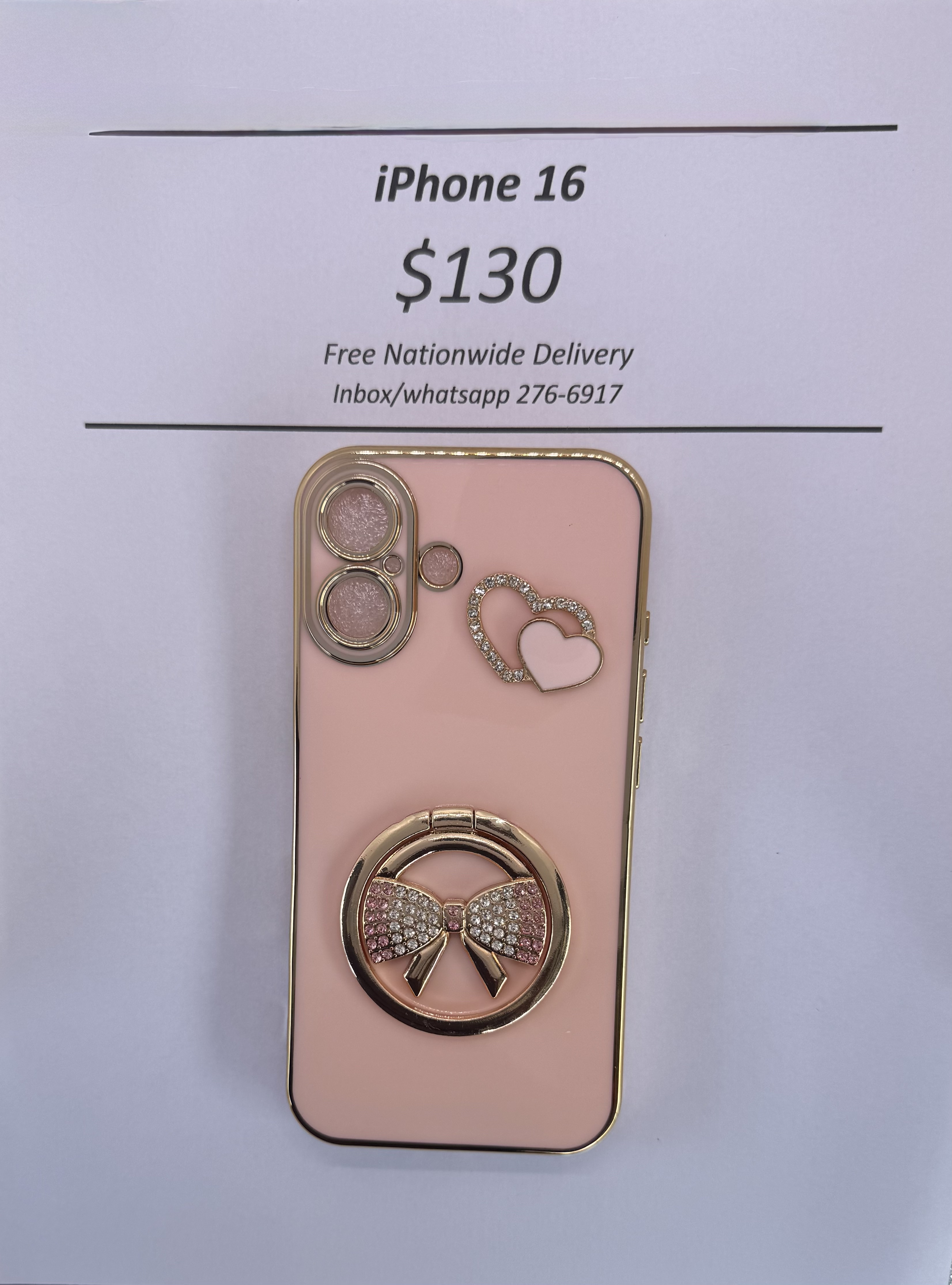 iPhone 16 Cream Bow Case