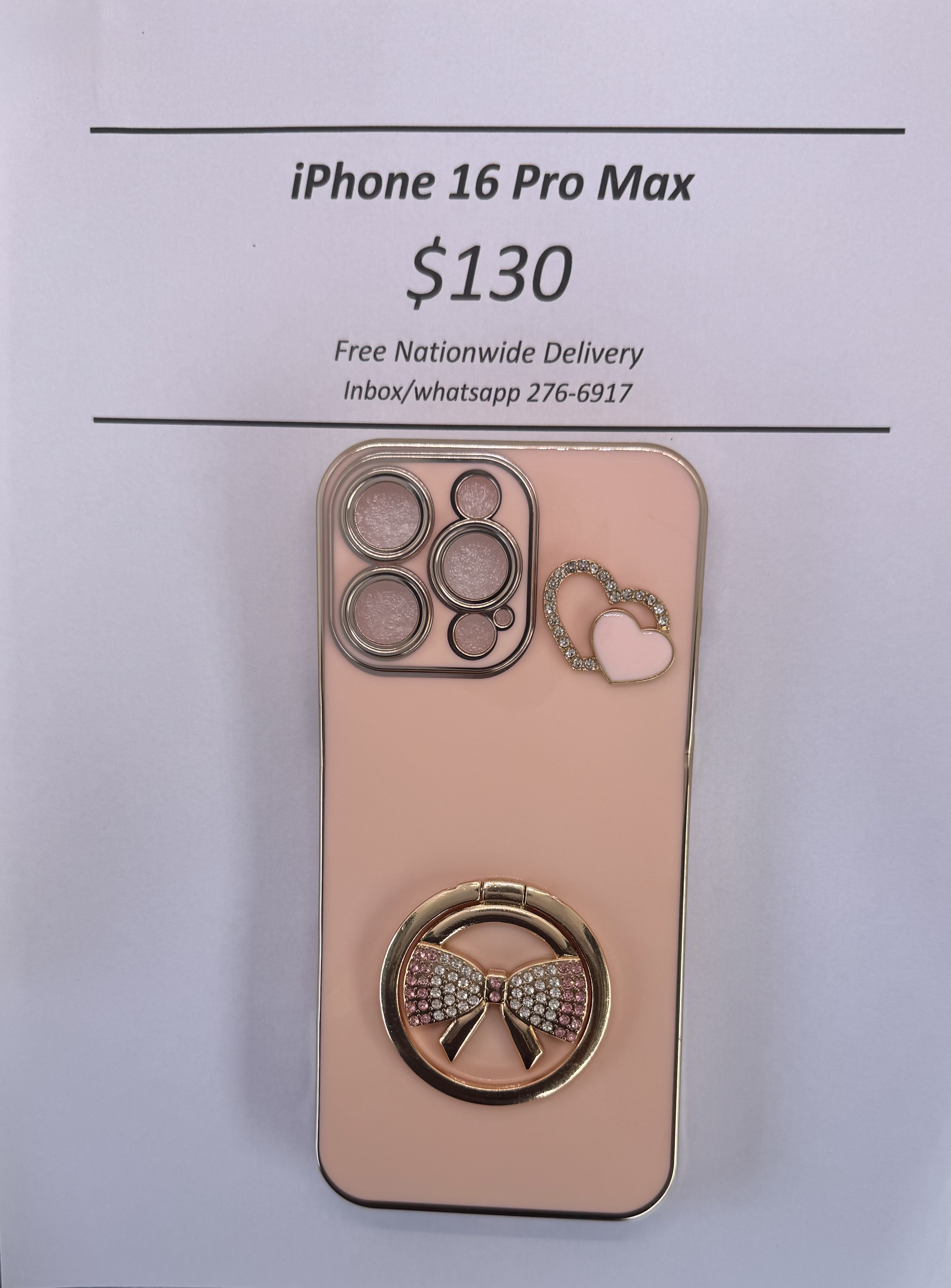 iPhone 16 Pro Max Cream Bow Case