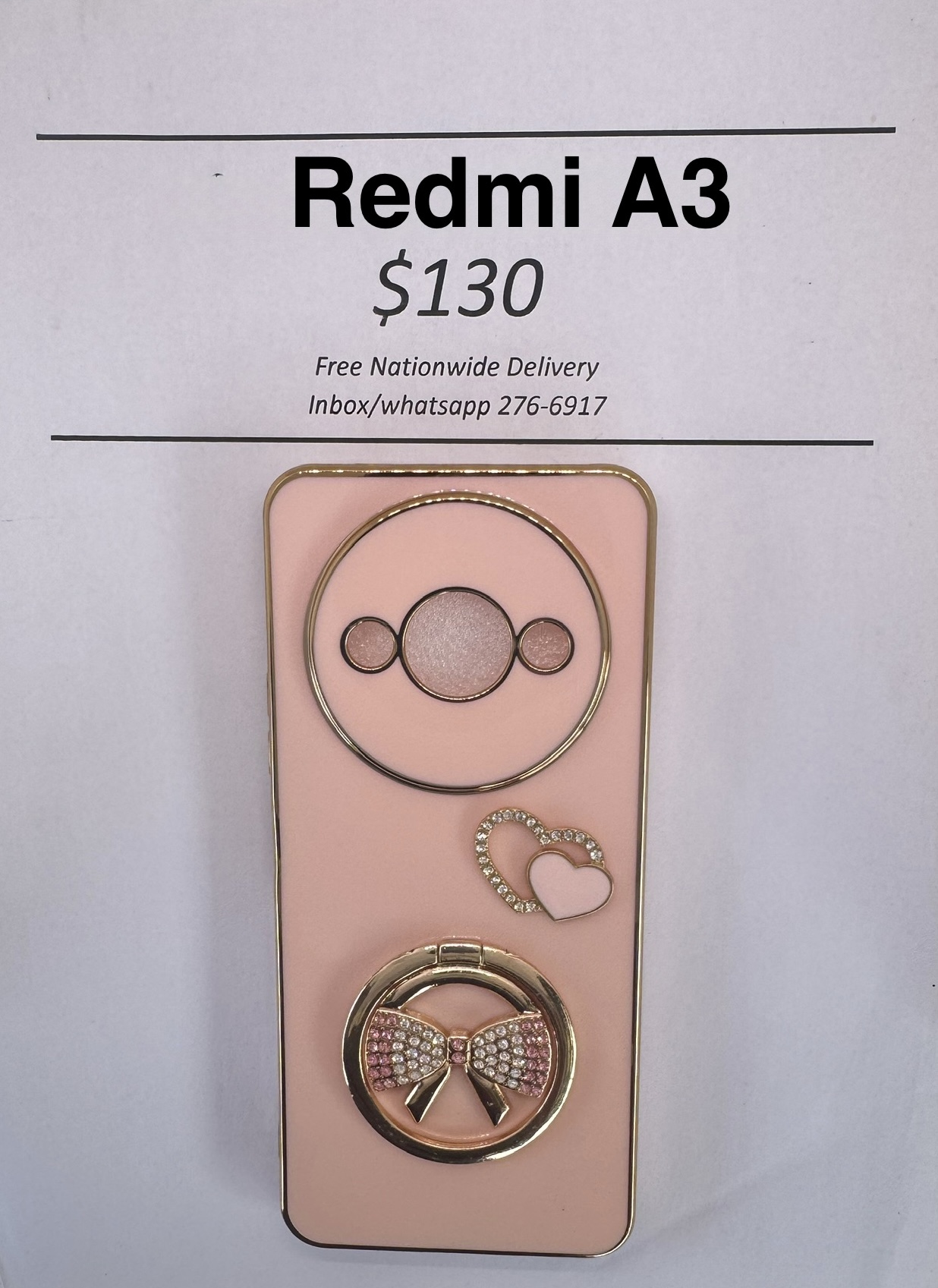 Redmi A3 Cream Bow Case