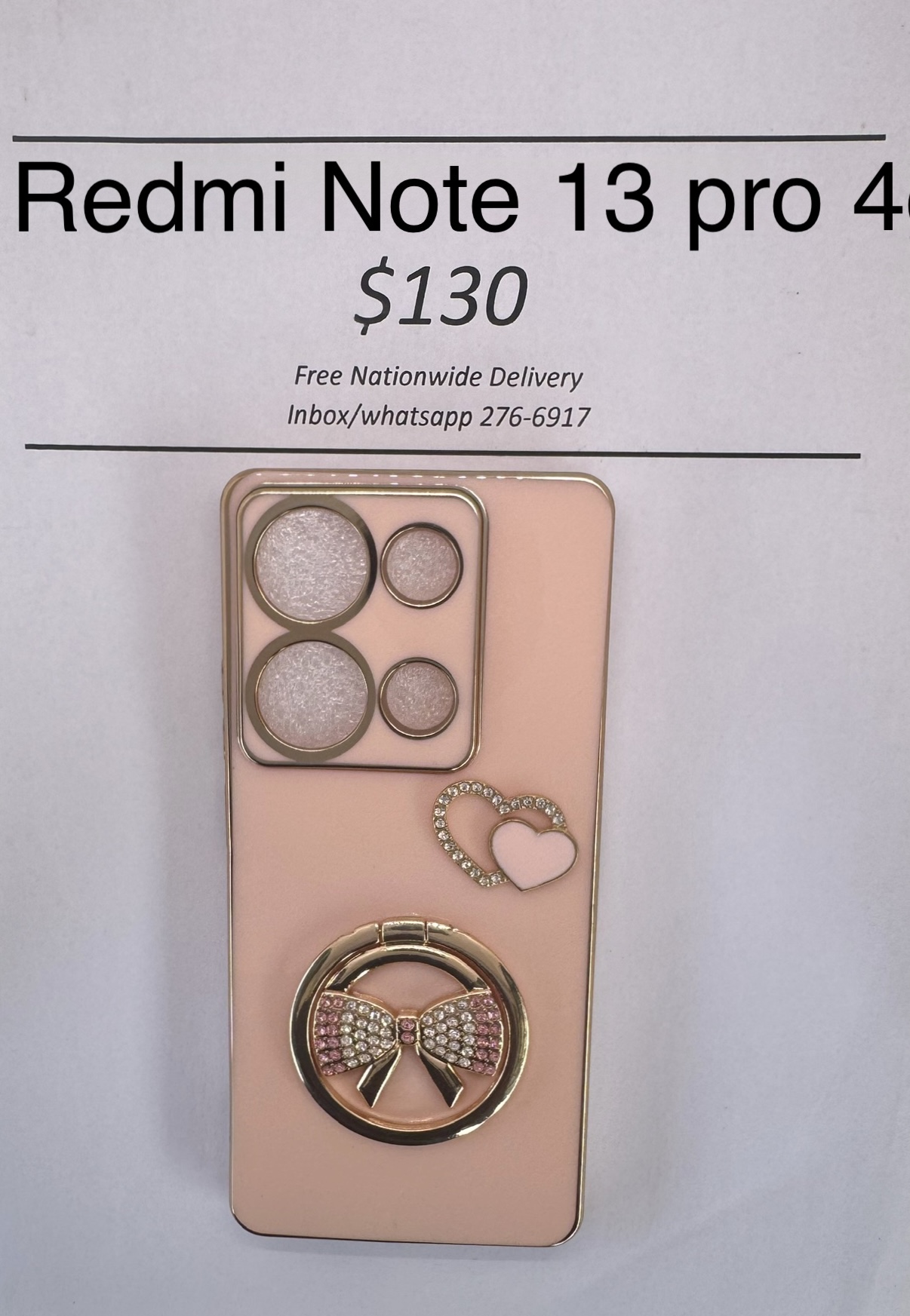 Redmi Note 13 Pro 4g Cream Bow Case