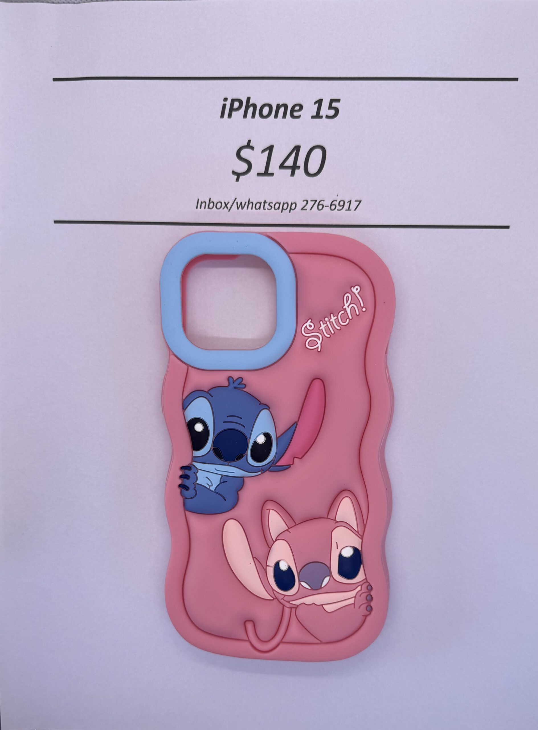 iPhone 15 Pink Stitch