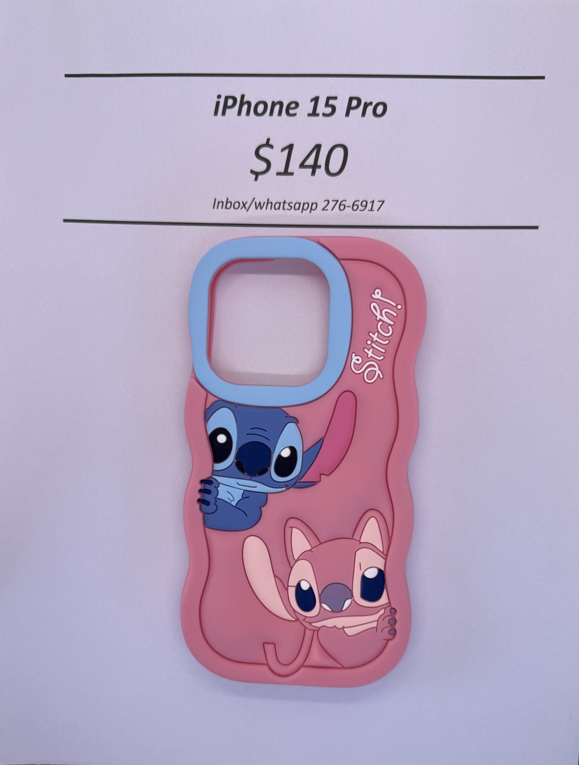 iPhone 15 Pro Pink Stitch