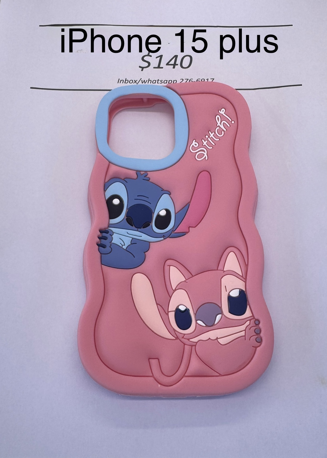 iPhone 15+ Pink Stitch