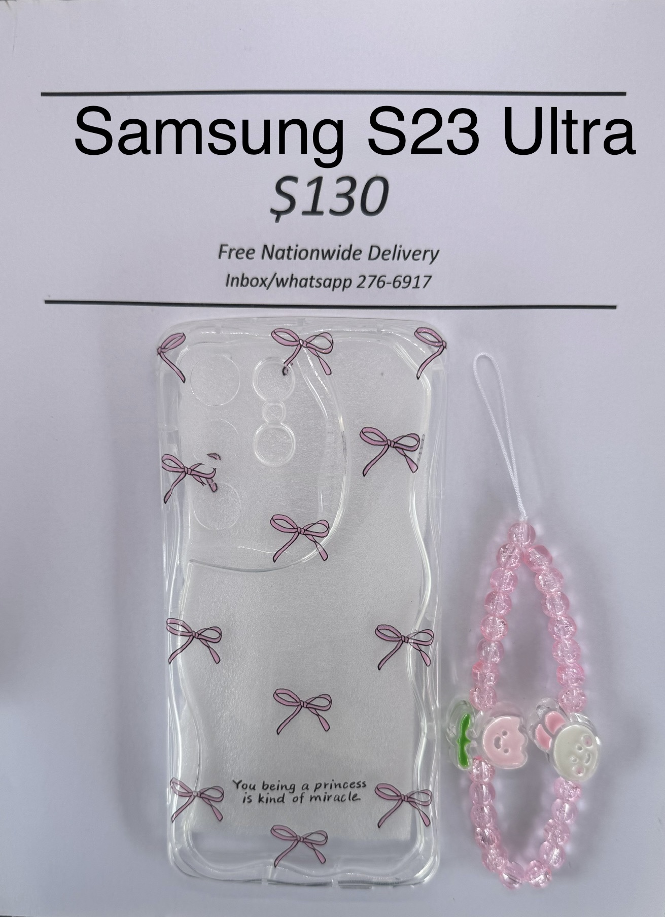 S23 Ultra Clear Bow Case