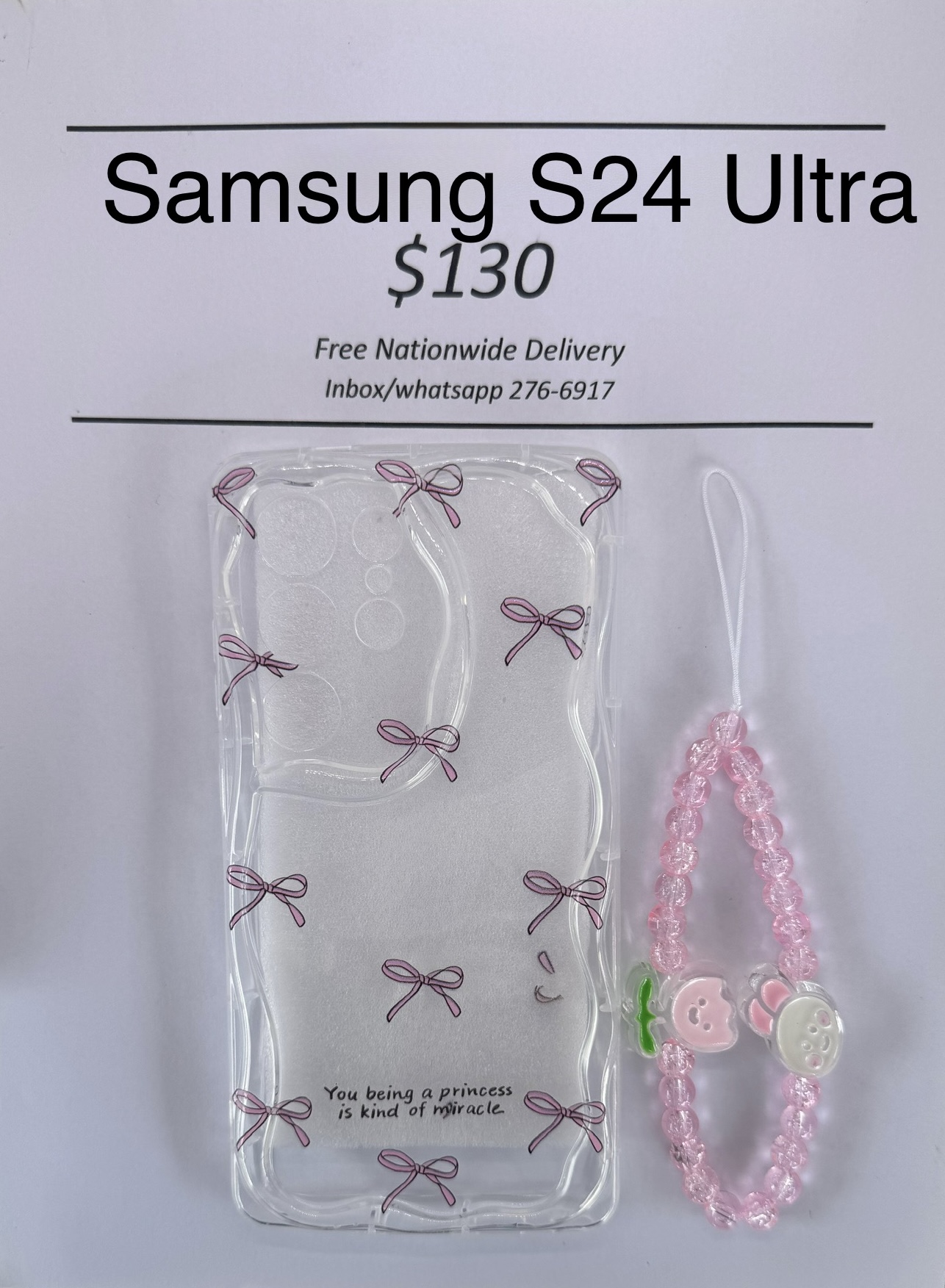 S24 Ultra Clear Bow Case