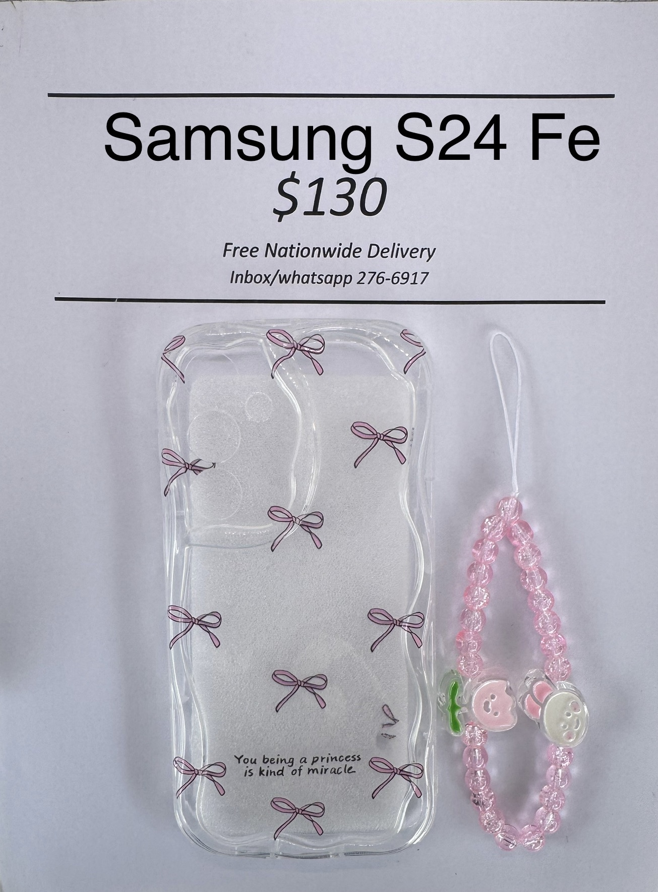 S24 FE Clear Bow Case