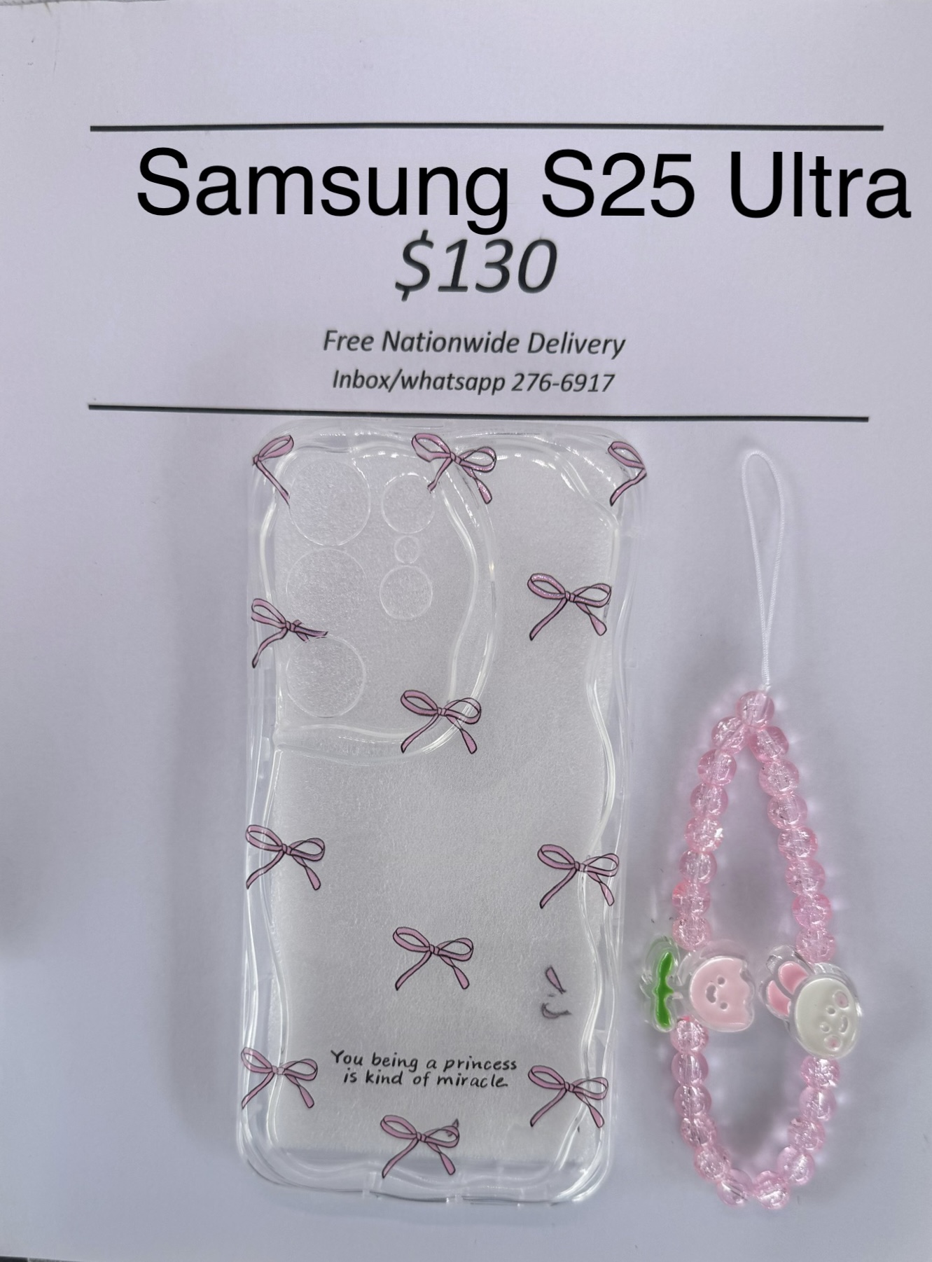 S25 Ultra Clear Bow Case