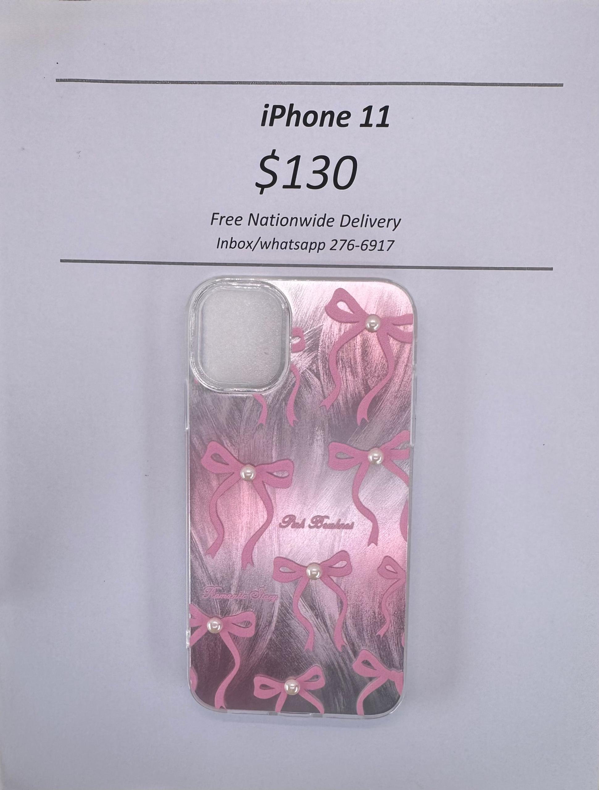 iPhone 11 Bow with Pearl Case