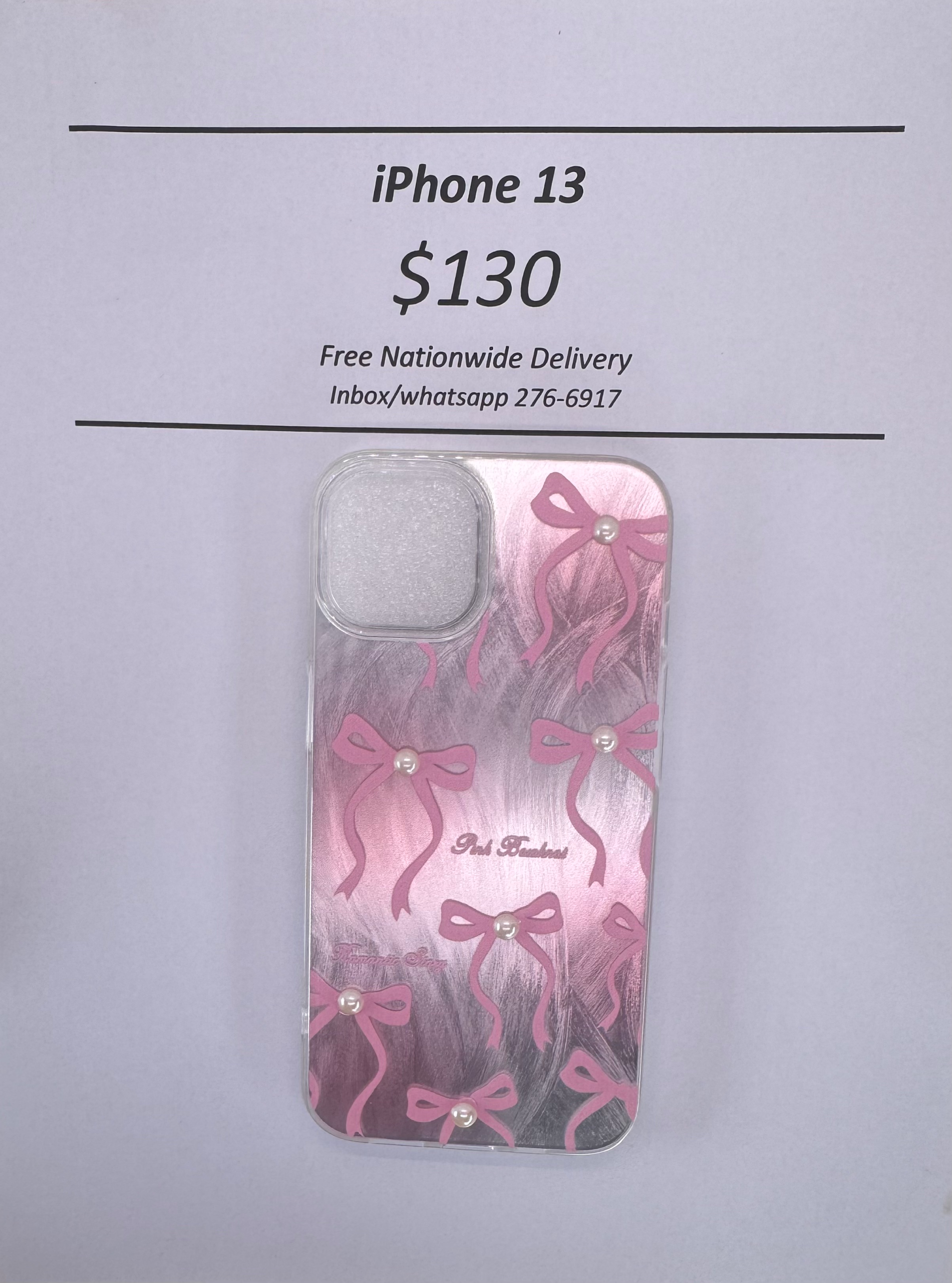 iPhone 13 Bow with Pearl Case