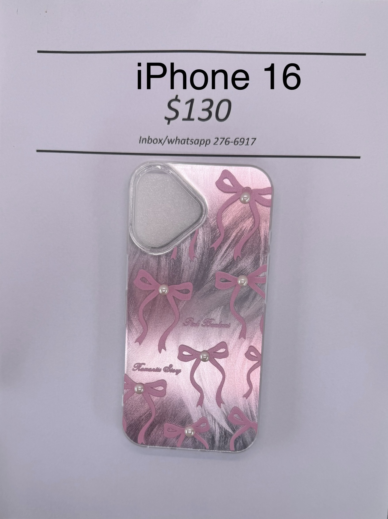 iPhone 16 Bow with Pearl Case