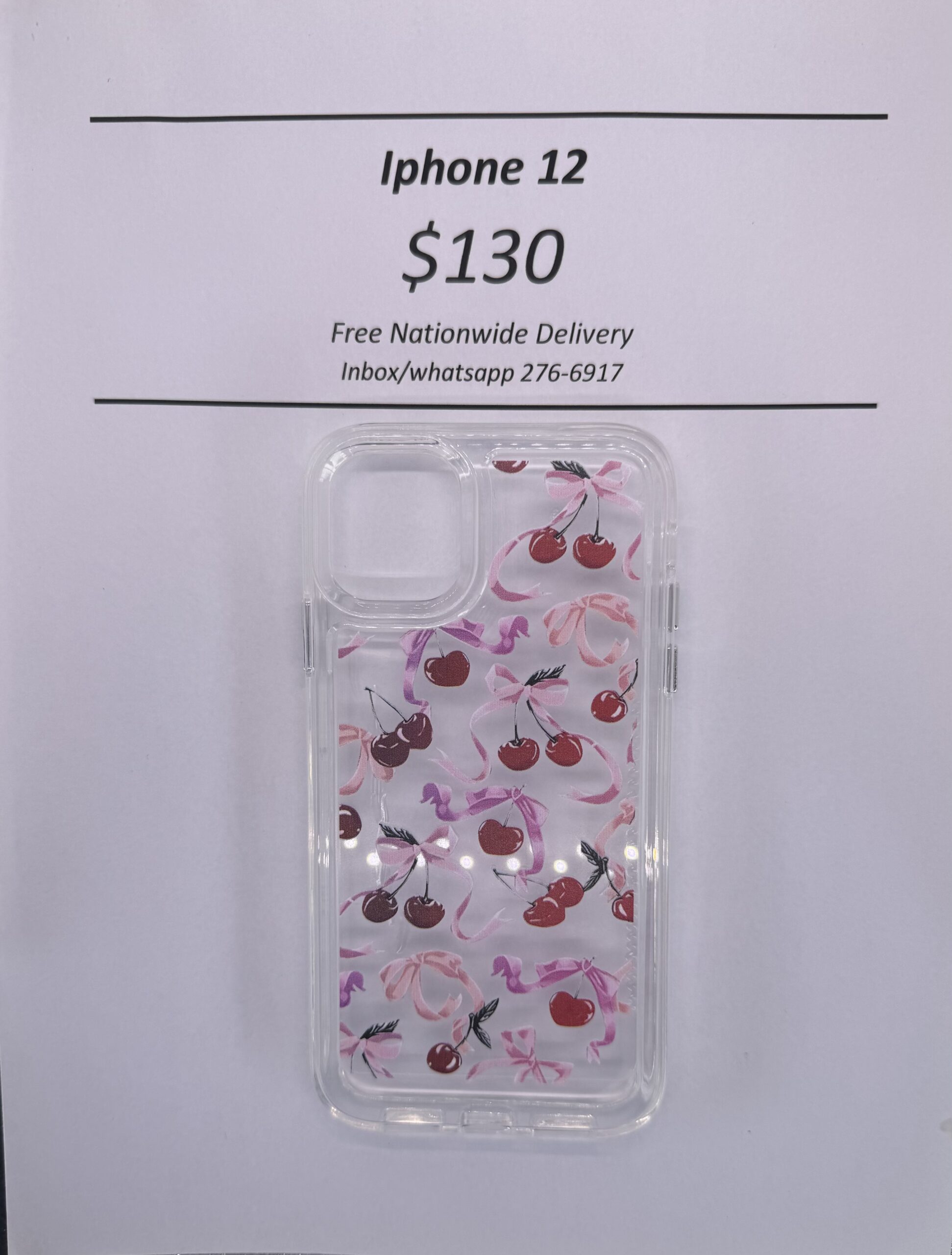 iPhone 12/12 Pro Cherry Bow Case