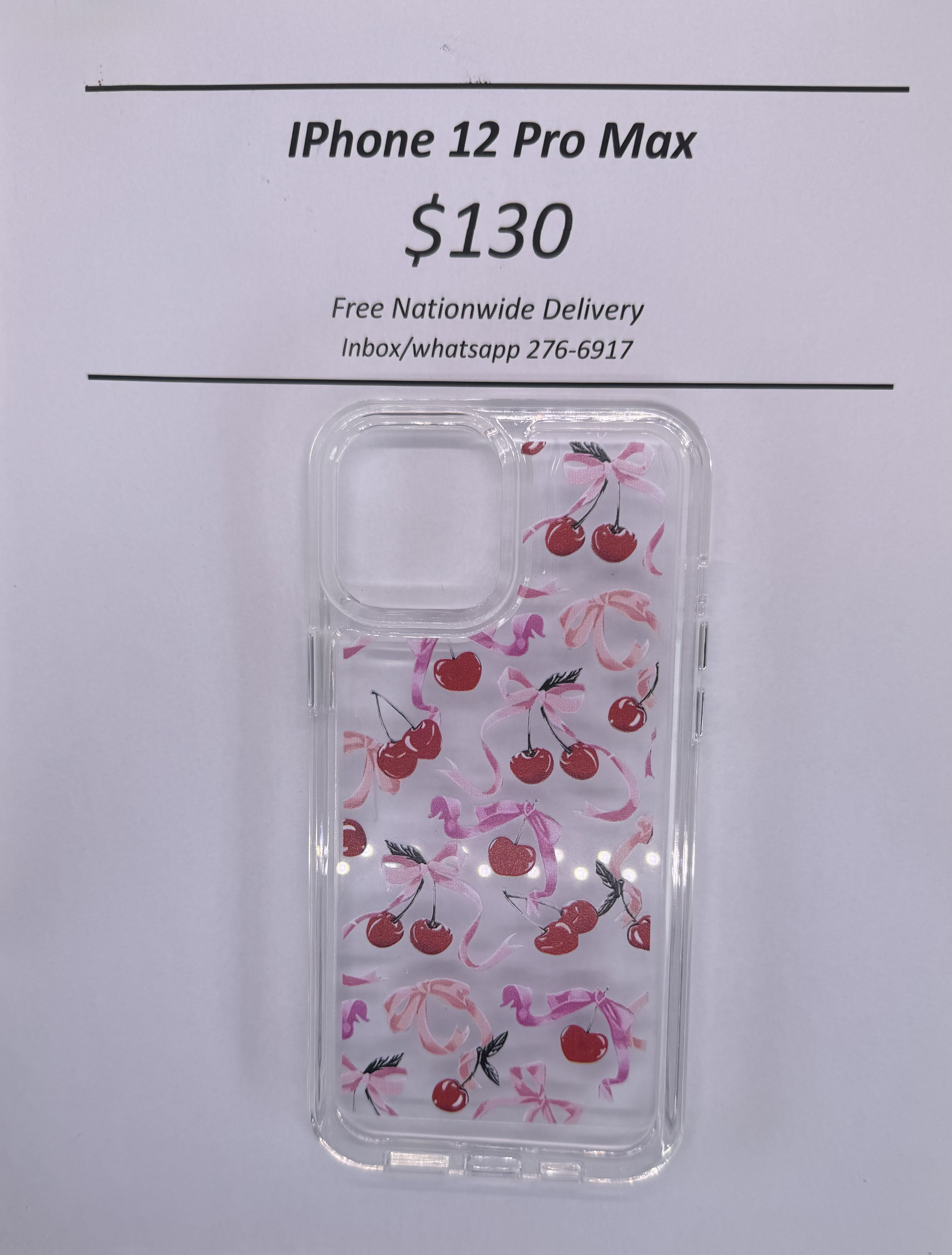 iPhone 12 Pro Max Cherry Bow Case