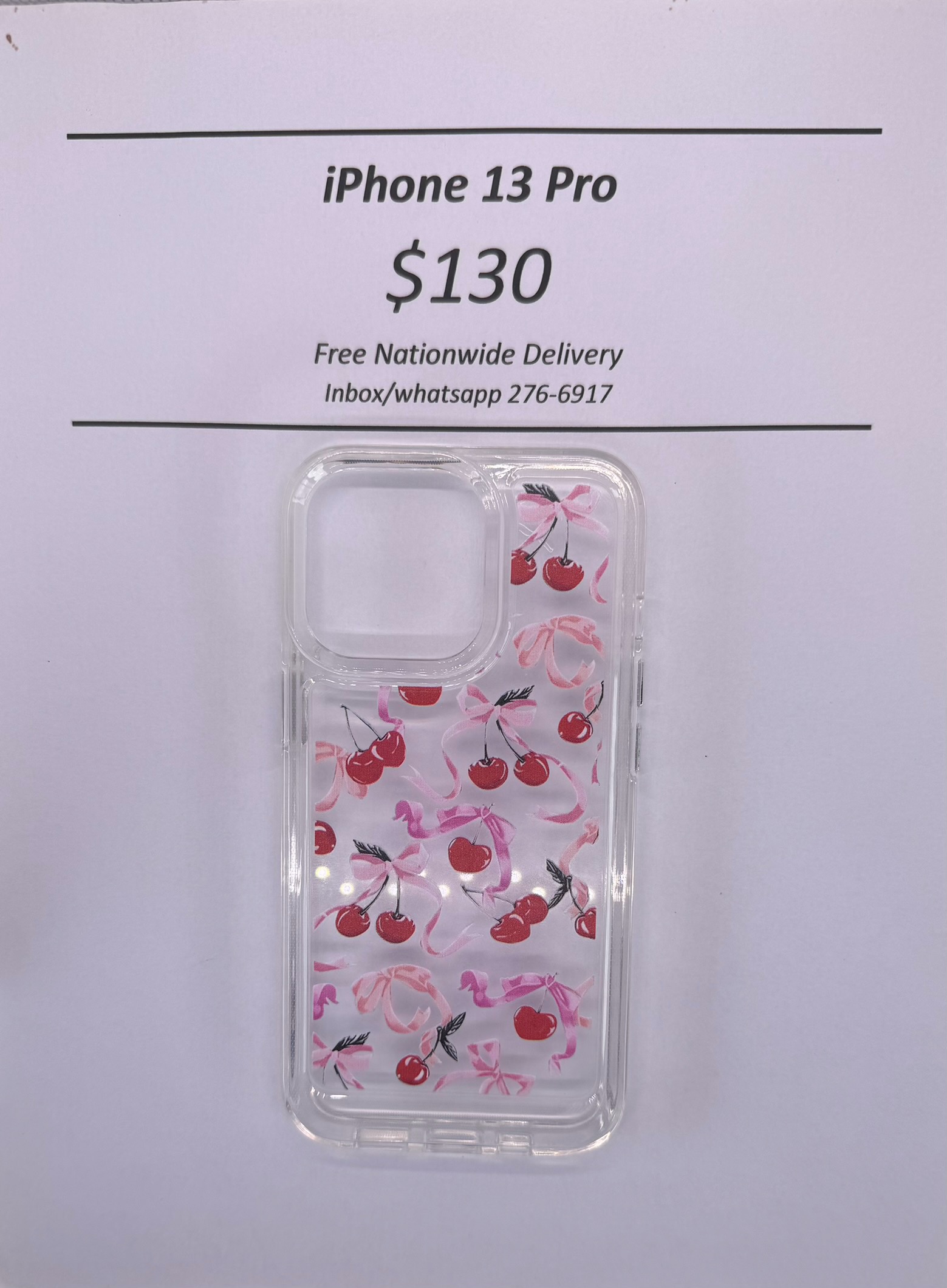 iPhone 13 Pro Cherry Bow Case